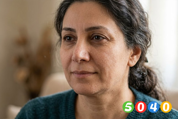 تصویر یک زن با خشکی پوست